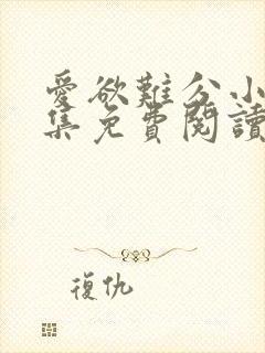 爱欲难分小说全集免费阅读封面
