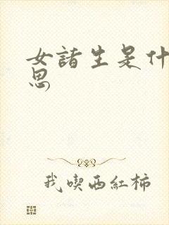 女诸生是什么意思