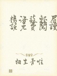 杨洛苏轻眉笔小说免费阅读封面