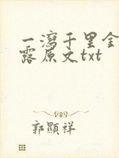 一泻千里金银花露原文txt