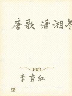 唐歌 潇湘冬儿封面