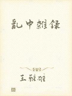 乱中杂录封面