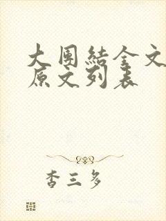 大团结全文阅读原文列表封面