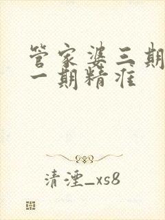 管家婆三期必开一期精准