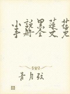 小说黑莲花攻略手册全文免费阅读封面