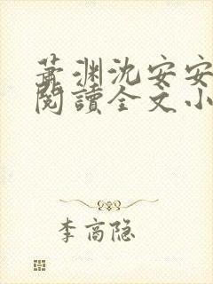 萧渊沈安安免费阅读全文小说封面