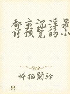 都市沉浮最快超前预览的小说3030