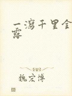 一泻千里金银花露封面