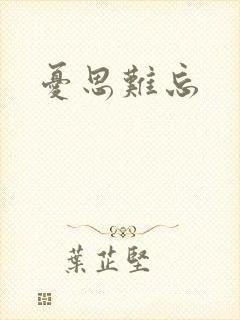 忧思难忘封面