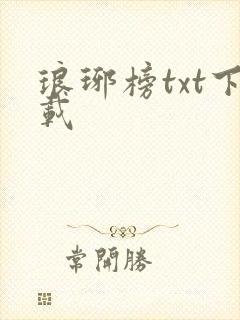 琅琊榜txt下载