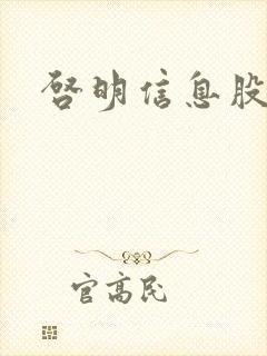 启明信息股吧封面