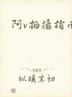 阿v拍摄指南封面