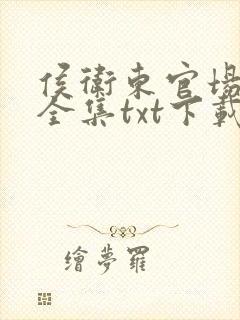 侯卫东官场笔记全集txt下载封面
