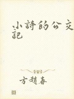 小诗的公交车日记封面