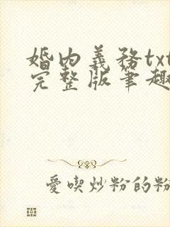 婚内义务txt完整版笔趣阁
