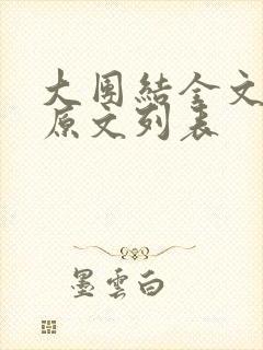 大团结全文阅读原文列表封面