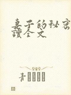 妻子的秘密免费读全文封面