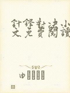 针锋对决小说全文免费阅读完整版封面