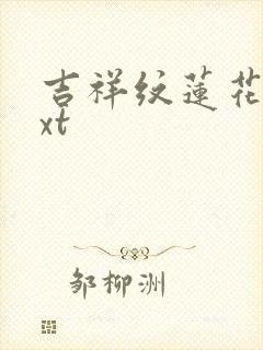 吉祥纹莲花楼txt