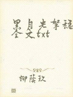 黑月光拿稳小说全文txt封面