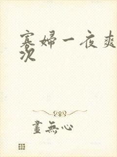 寡妇一夜爽了六次封面