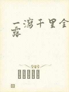 一泻千里金银花露封面