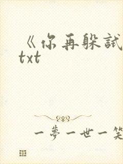 《你再躲试试》txt