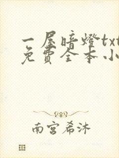 一屋暗灯txt免费全本小说电子书