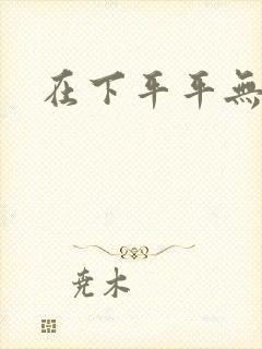 在下平平无奇封面