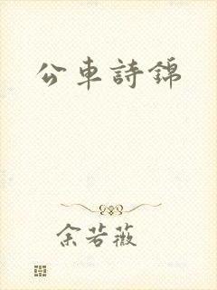 公车诗锦封面