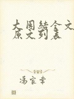 大团结全文阅读原文列表封面