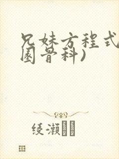 兄妹方程式(校园骨科)