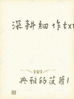 深耕细作txt封面