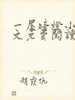 一屋暗灯小说全文免费阅读封面
