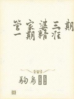 管家婆三期必开一期精准