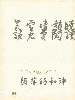 吴雪晴赵晓东小说免费阅读