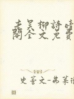 老吴柳诗晴笔趣阁全文免费阅读封面