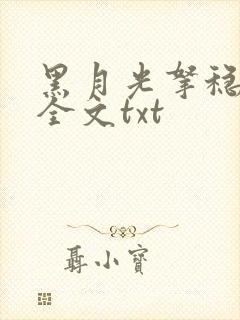 黑月光拿稳小说全文txt