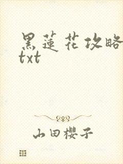 黑莲花攻略手册txt