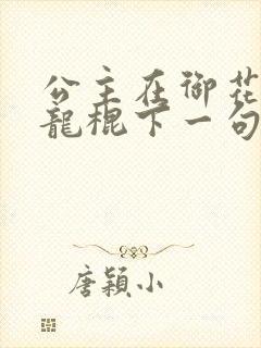 公主在御花园吃龙棍下一句封面