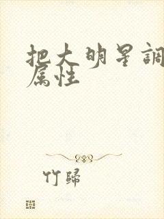 把大明星调成专属性