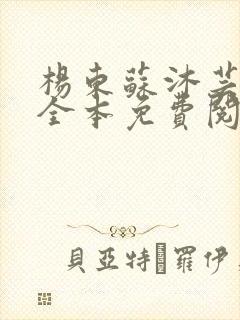 杨东苏沐芸小说全本免费阅读下载封面