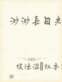渺渺长日光阴封面