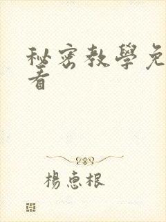 秘密教学免费观看封面