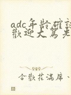 adc年龄确认欢迎大驾光临小说