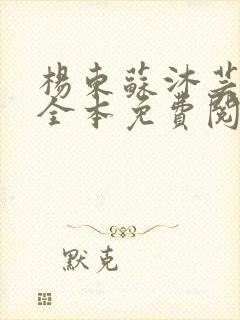 杨东苏沐芸小说全本免费阅读下载