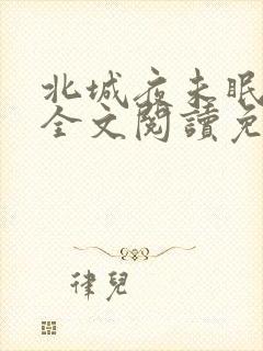 北城夜未眠小说全文阅读免费