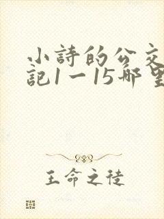 小诗的公交车日记1一15哪里能看封面