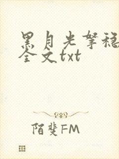 黑月光拿稳小说全文txt