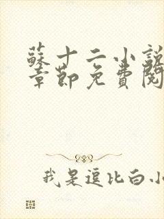 苏十二小说最新章节免费阅读全文